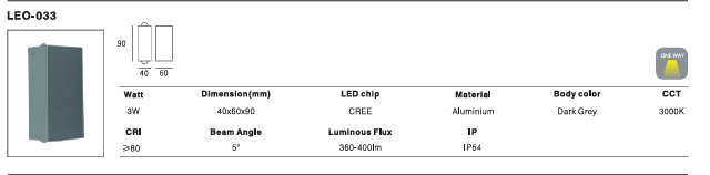 LED Outdoor Wall Light P-442