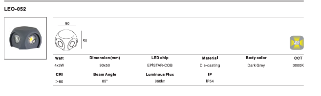 LED Outdoor Wall Light P-451