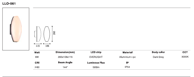 LED Outdoor Wall Light P-056