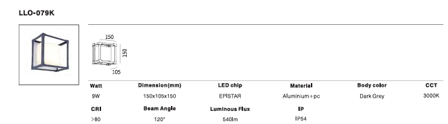 LED Outdoor Wall Light P-074