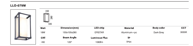 LED Outdoor Wall Light P-076