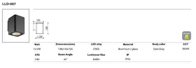 LED Outdoor Wall Light P-008