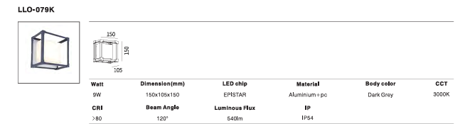 LED Outdoor Wall Light P-085