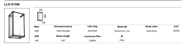 LED Outdoor Wall Light P-087