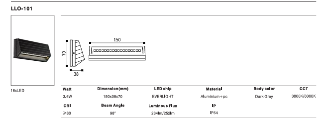 LED Outdoor Wall Light P-096