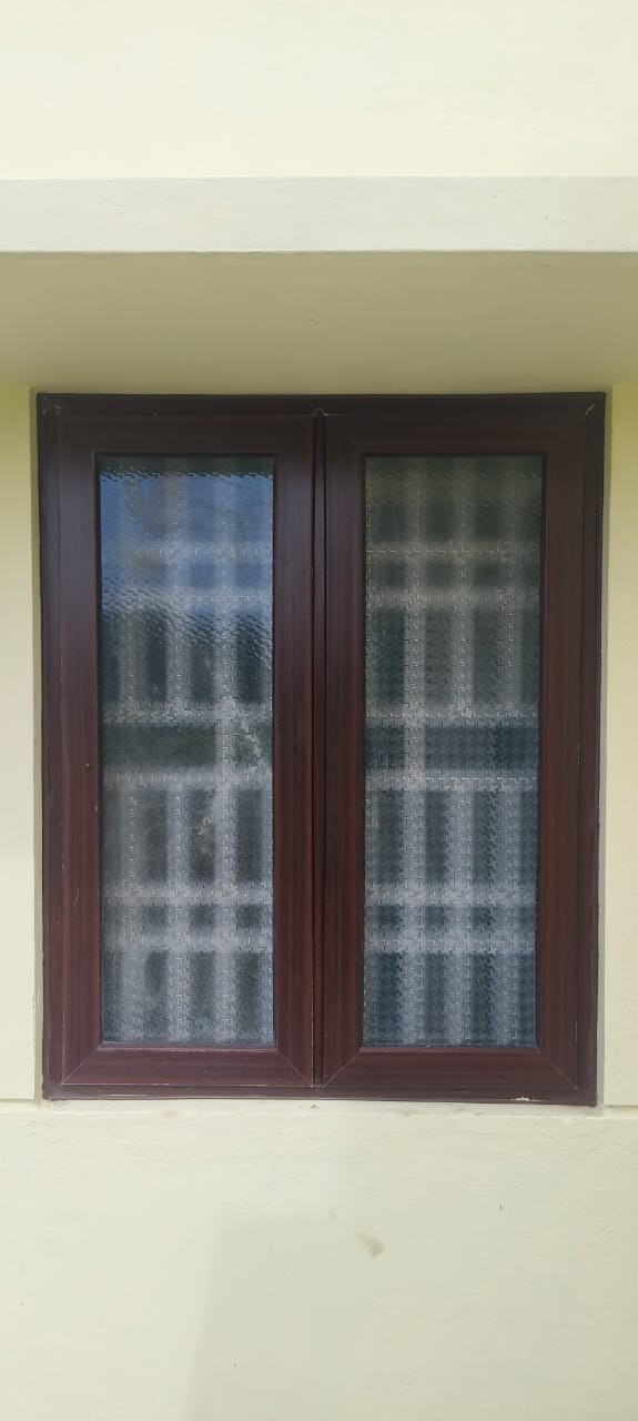 UPVC Casement Window with Dark Wood Laminate Finish