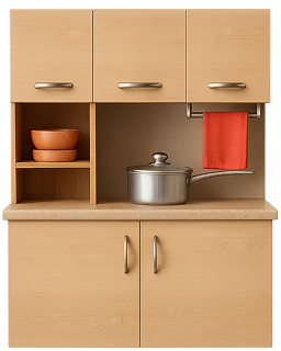 kitchen and wardrobe